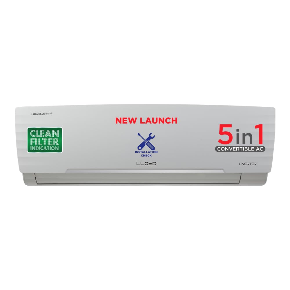 Lloyd 1.5 Ton 5 Star Inverter Split AC (GLS18I5FWCVV, White)