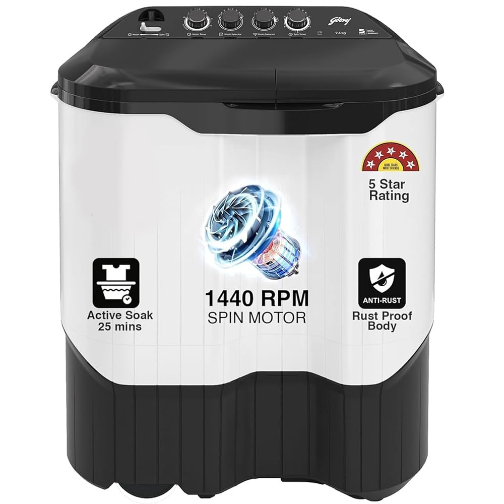 Godrej 9.5 Kg 5 Star Fully Automatic Top Load Washing Machine (WTEON HYS 95 5.0 FEFH GLGR)