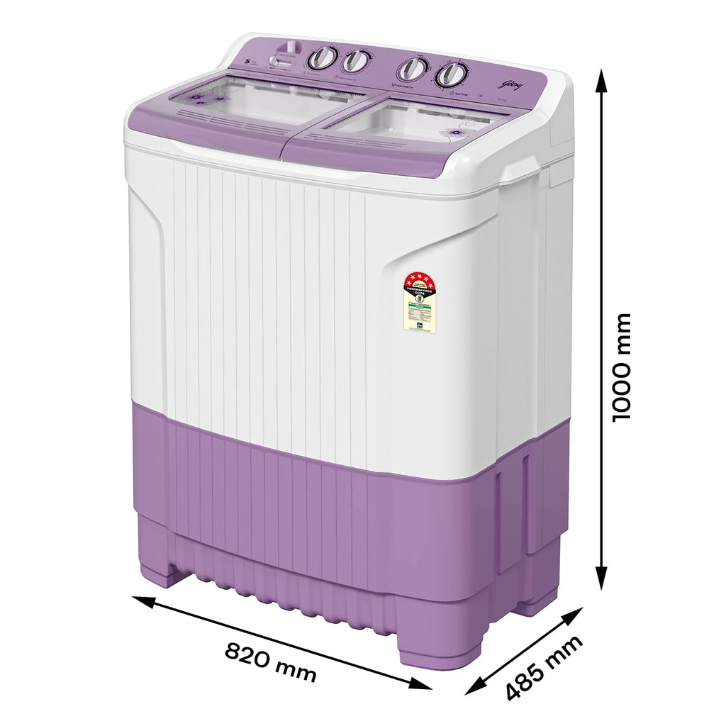 Godrej 8 Kg Semi-Automatic Top Load Washing Machine WS EDGE 80 5.0 TB3 M LVDR