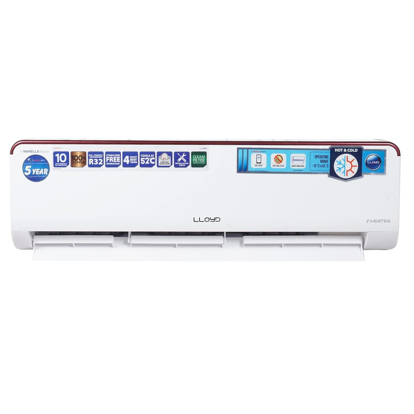 LLOYD GLS18H3FWRHD 1.5 Ton 3 Star Hot & Cold Inverter Split AC