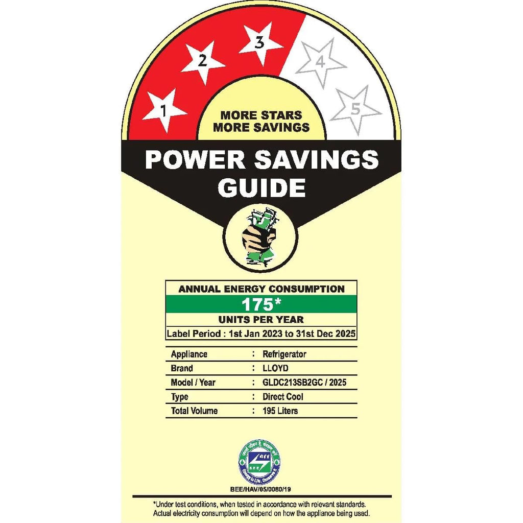 LLOYD 195 L 3 Star Direct Cool Refrigerator (GLDC213SDBB2GC) - Daisy Blue