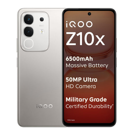 Vivo IQOO Z10x 5G (8GB RAM, 128GB Storage) - Titanium