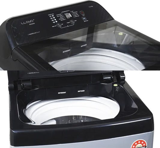 LLOYD 7.5 Kg Fully Automatic Top Load Washing Machine (T755L50EB, Ebony Black)