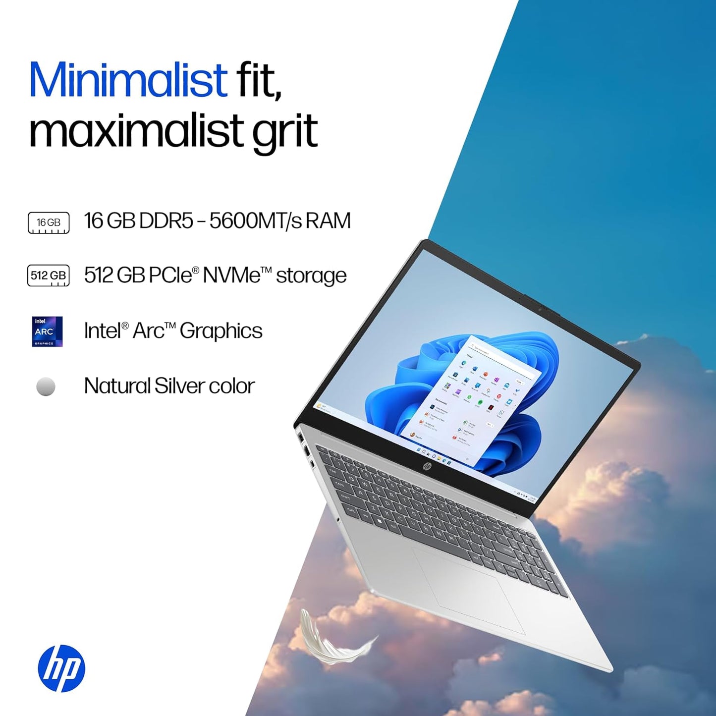 HP Laptop 39.6 cm (15.6) 15-fd1254TU, Silver