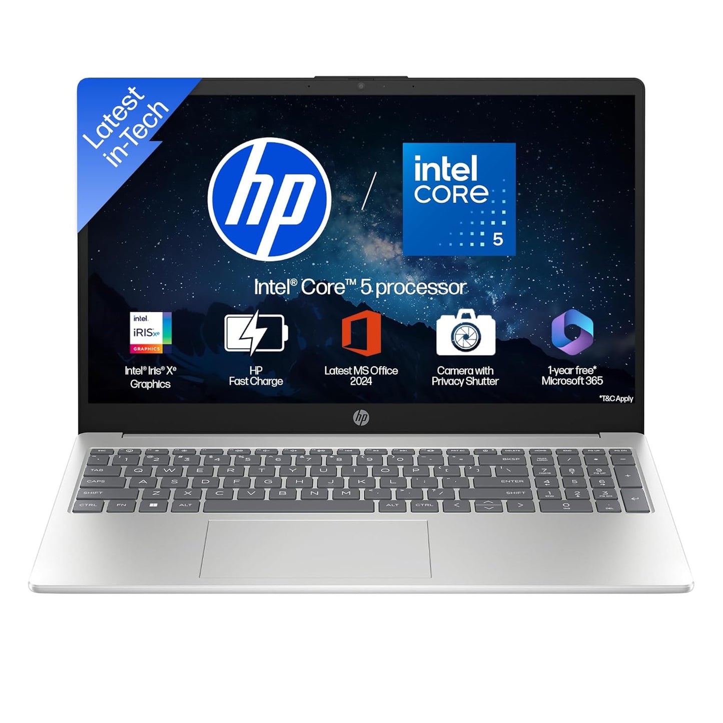 HP Laptop 39.6 cm (15.6) 15-fd0640TU, Silver (16GB/512GB)