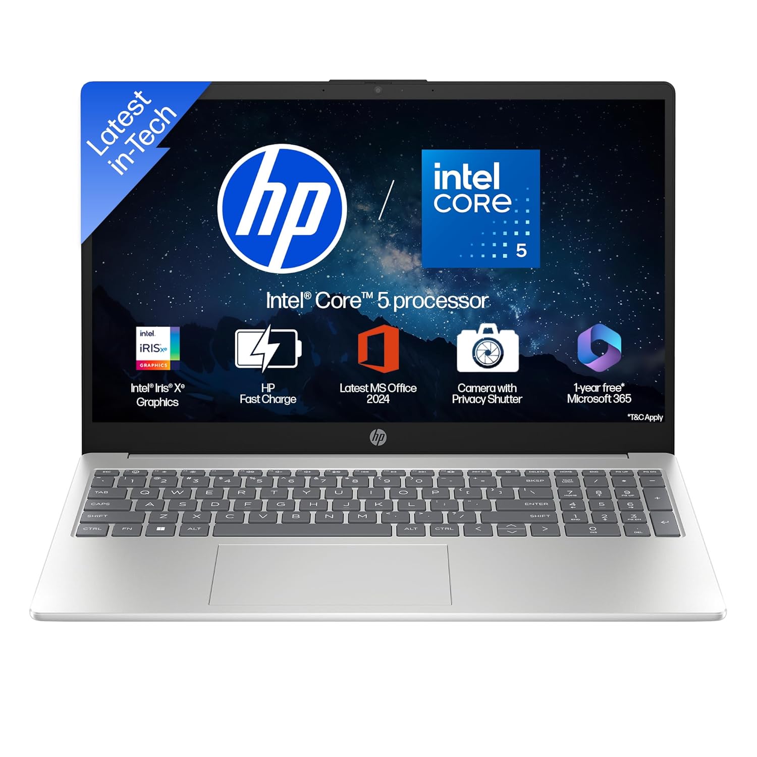 HP Laptop 39.6 cm (15.6) 15-fd0640TU, Silver (16GB/512GB)