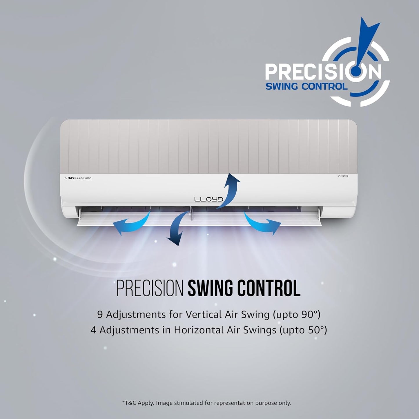 Lloyd 1.0 Ton 5 Star Stylus WiFi Inverter AC (GLS12V5FONMY, White)