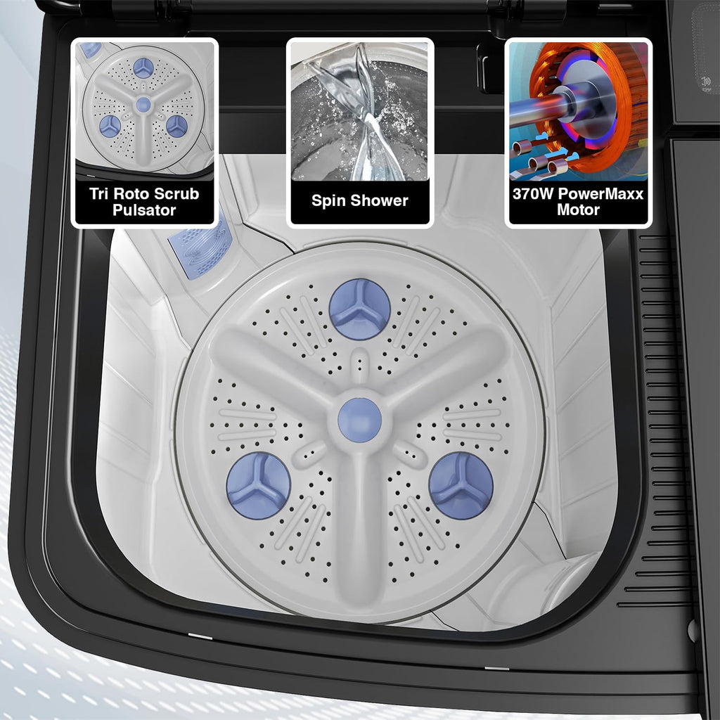 Godrej 8 Kg Semi-Automatic Top Load Washing Machine WSEDGE ULT 80 5.0 DB2M CSBK