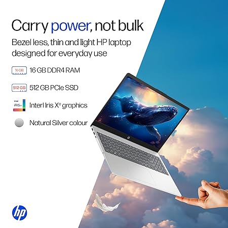 HP Laptop 39.6 cm (15.6) 15-fr0028TU, Silver