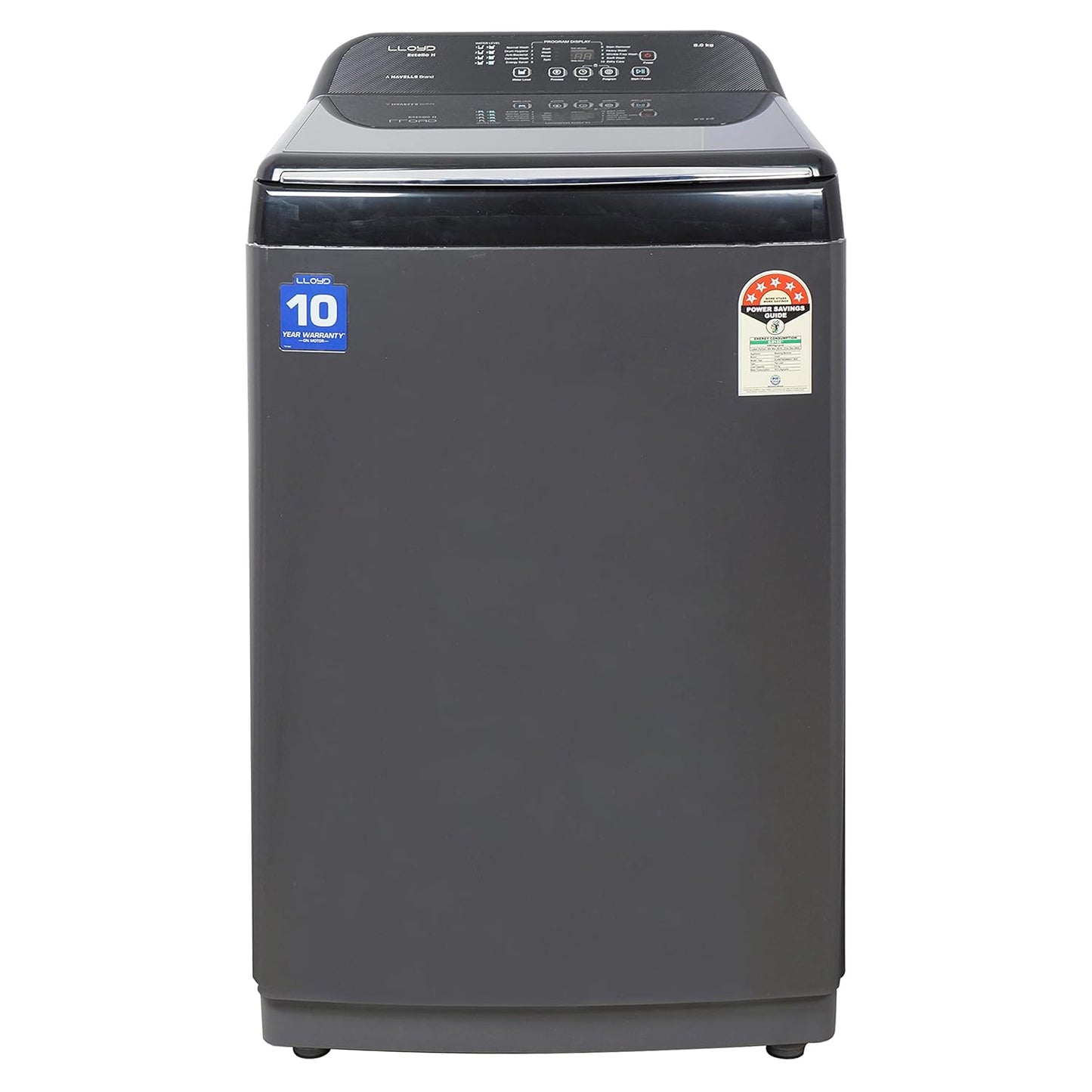 LLOYD 8.0 Kg Fully Automatic Top Load Washing Machine (T805L50EB, Ebony Black)