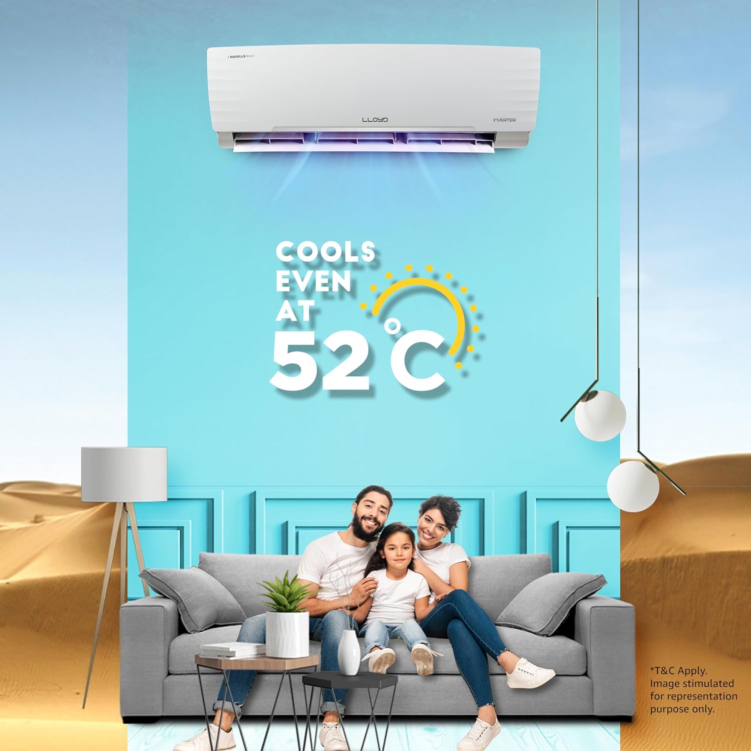 Lloyd 1.5 Ton 5 Star Inverter Split AC (GLS18I5KWEGW)