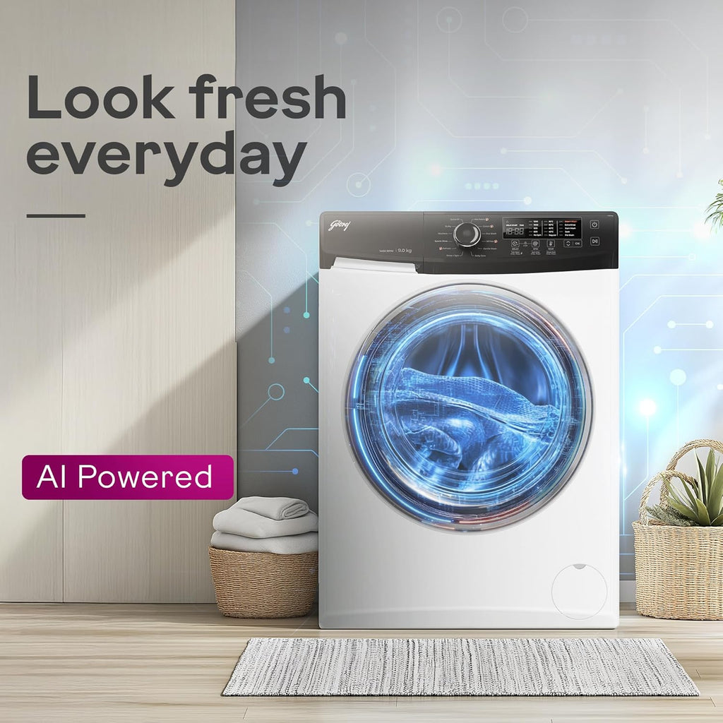 Godrej 9 Kg 5 Star Fully Automatic Front Load Washing Machine (WFEON RGL 9014 5.0 IDCRM MTBK).