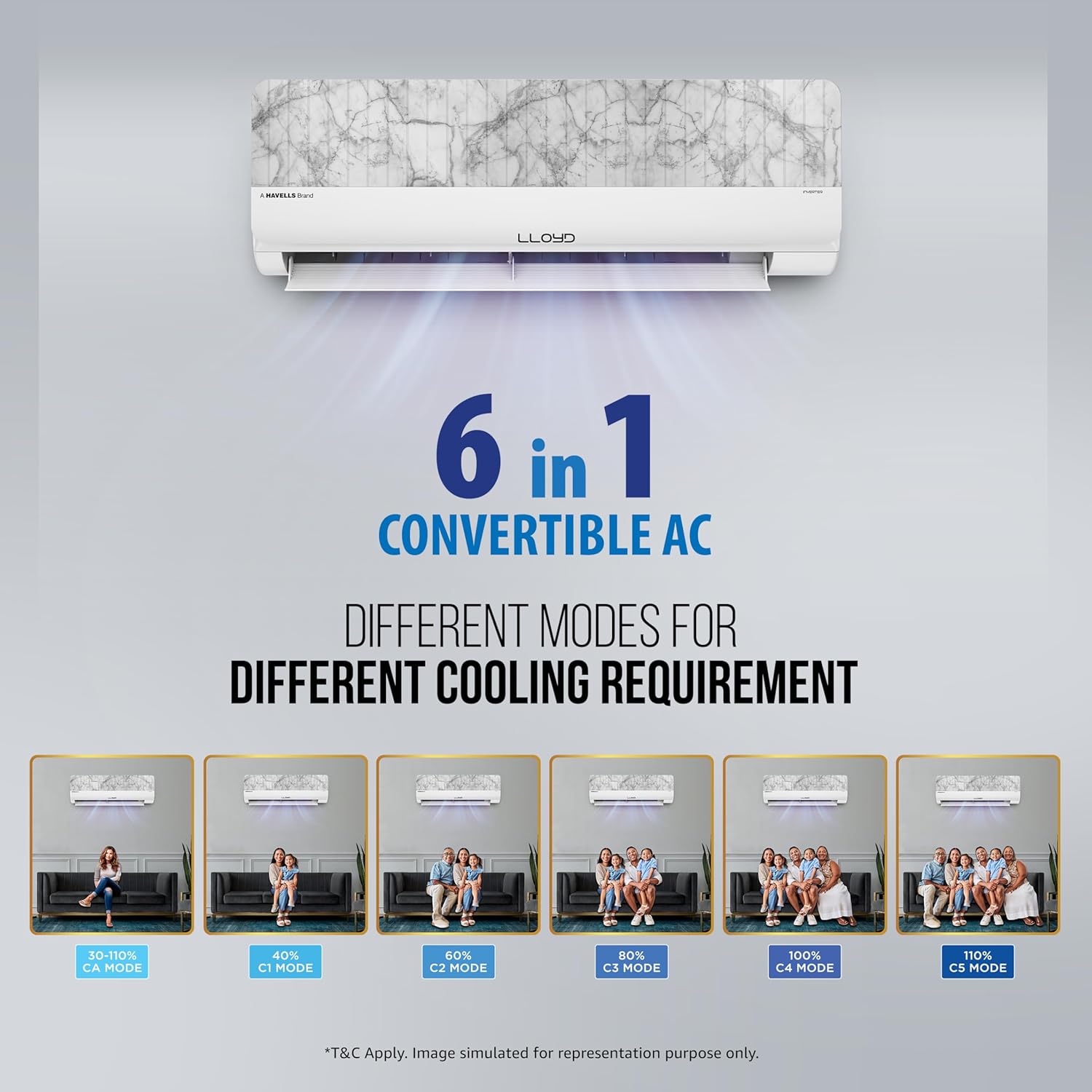 LLOYD Stylus 1.0 Ton 5 Star Inverter Split AC