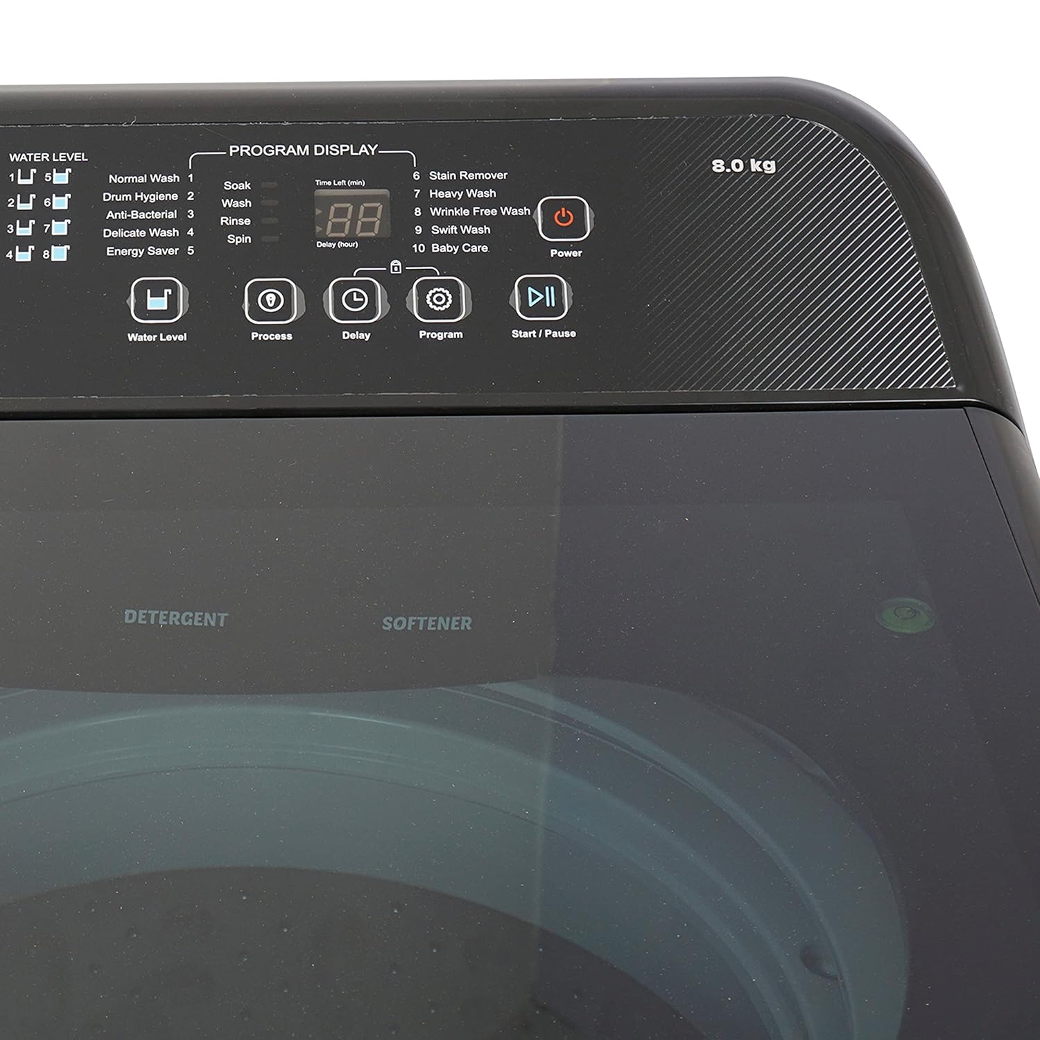LLOYD 8.0 Kg Fully Automatic Top Load Washing Machine (T805L50EB, Ebony Black)