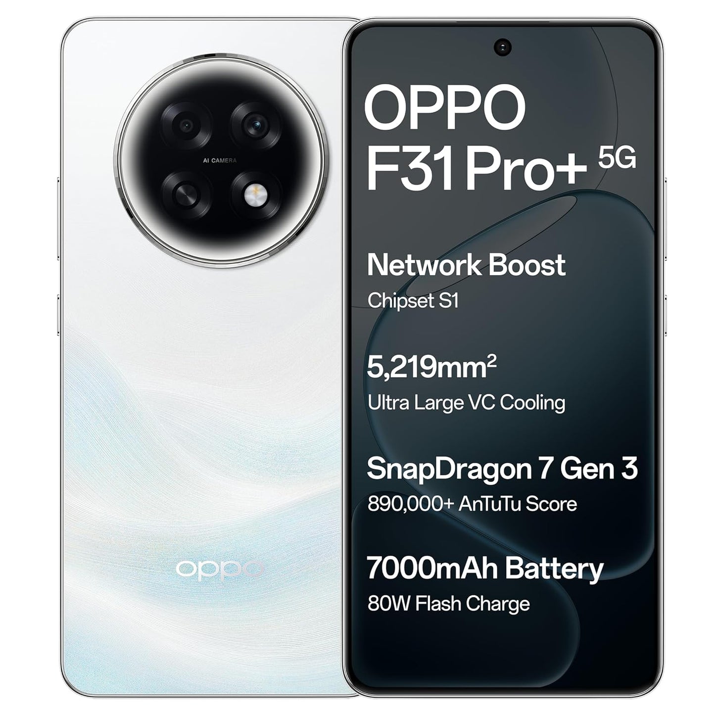 OPPO F31 Pro+ 5G (8GB RAM, 256GB) - Himalayan White