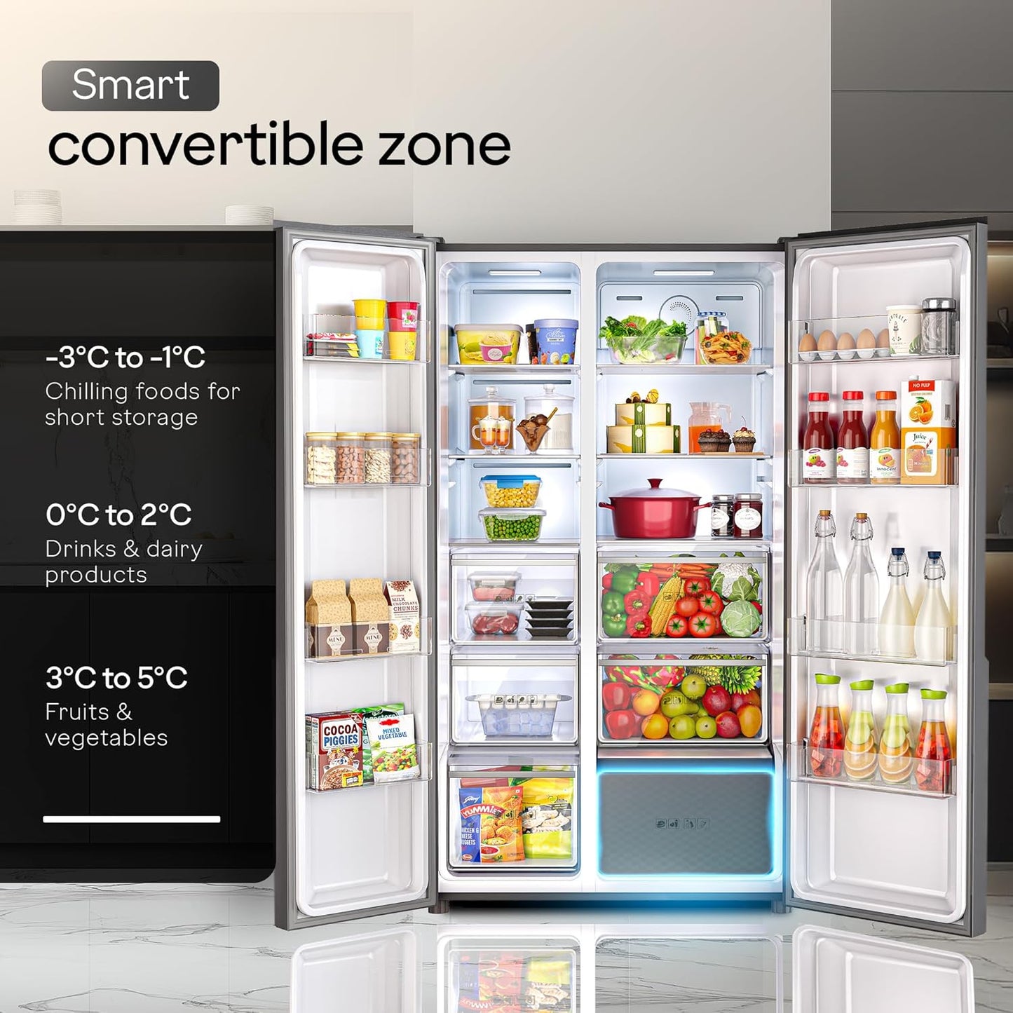 Godrej 640L Side-by-Side Refrigerator - Eon Velvet