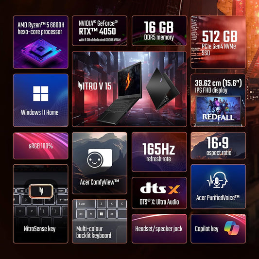 Acer Nitro V (Ryzen 5, RTX 4050, 16GB/512GB)