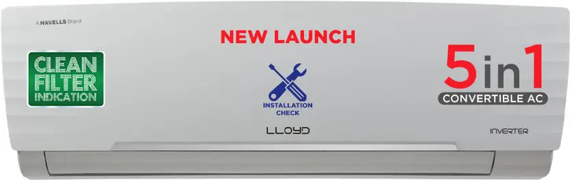 LLOYD GLS18H5FWRH 1.5 Ton 5 Star Hot & Cold Inverter Split AC