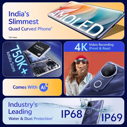 Vivo T4R 5G (8GB RAM, 256GB Storage) - Twilight Blue