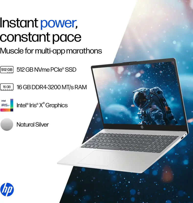 HP Laptop 39.6 cm (15.6) 15-fr0046TU, Silver