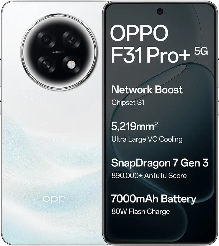 OPPO F31 Pro+ 5G (12GB RAM, 256GB) - Himalayan White